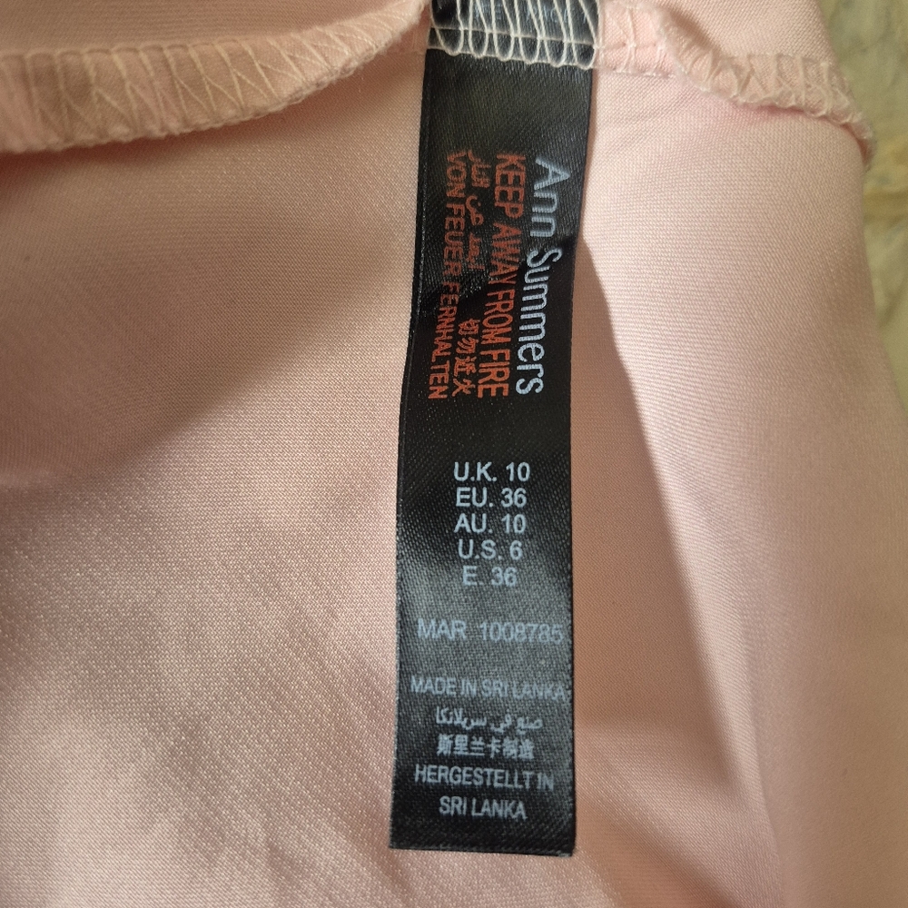 ANN SUMMERS Selena Lace Trim Satin Chemise In Blush Sz 10 ***Has Deffect - Picture 9 of 10